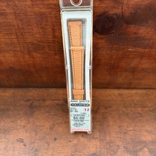 Vintage John Weitz Voguestrap Tan Calf Leather Watch Band 12mm Long Gold Buckle