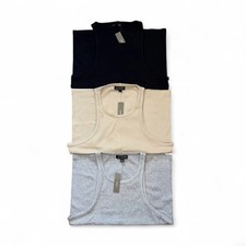 J. Crew Lot of 3 NWT Gray/Black/Nude New Favorite Tank Top In Vintage Rib L/XL