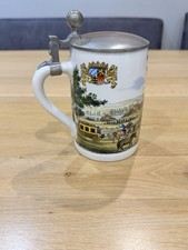 Bierkrug mit Zinndeckel Bayern Motiv Seltmann Weiden Bavaria