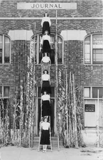 1948 Washington Iowa World's Tallest corn Cook RPPC Postcard 25-12155