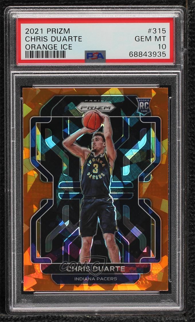 2021-22 Panini Prizm Orange Ice Chris Duarte #315 PSA 10 GEM MT Rookie RC 0i76