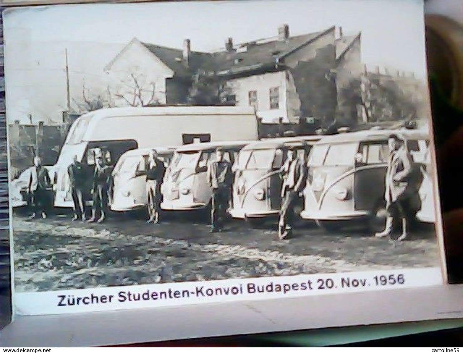 Hungary BUDAPEST CONVOGLIO KONVOI ZURCHER STUDENT AUTO CARS PULMINO VAN VW