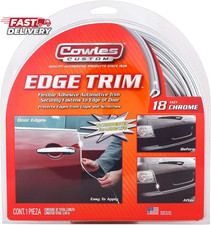 Cowles Custom - Enhanced 18Ft Chrome U-Channel Edge Guard Trim, 18Feet Rubber Bu