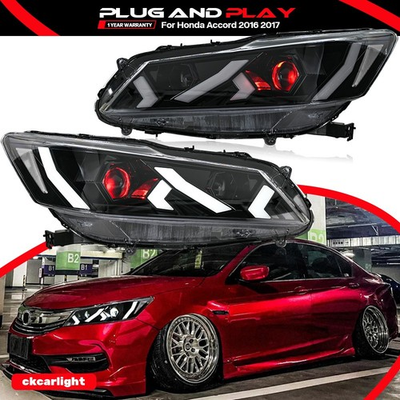 #ad Red Devil Eye LED Headlight For Honda Accord 2016 2017 Head Lamps Assembly LHRH $549.00