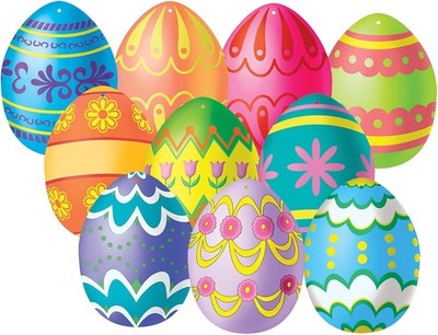 10 Pack Assorted Easter Egg Cutouts - Delightful 4.5  Spring Decorations