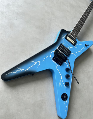 Ship US  Dean Dimebag ML Electric Guitar Blue Lightning Floyd Rose Tremolo