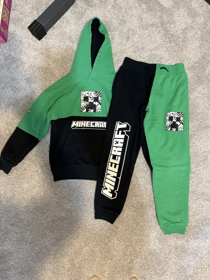 Sudadera Minecraft Big Boys Talla S-M Negro y Verde Foto 2 de 4