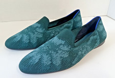 Rothys Pointed Toe Flats loafers Green Flowers Women's Size 7 Rubber Sole NWOB