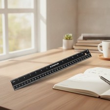 20 Pack 12 in Clear Plastic Rulers for Classroom, School, Black