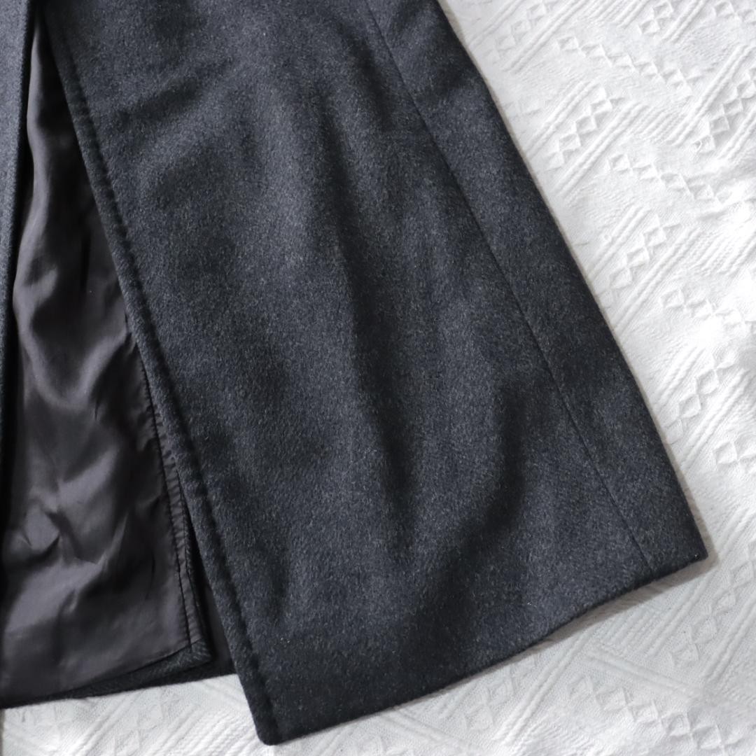 Max Mara Max &Co Charcoal Angora Wool Long Chestercoat Size M Excellent image 7