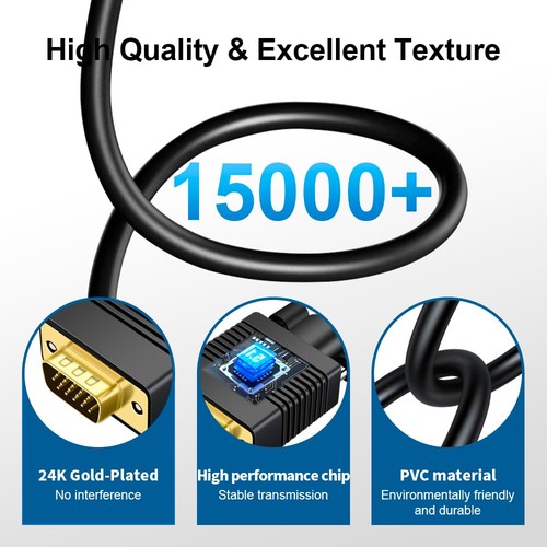 VGA (Sources) to HDMI(Display) Cable 20ft with Audio,Well Witch Computer/Proj... - Picture 3 of 6