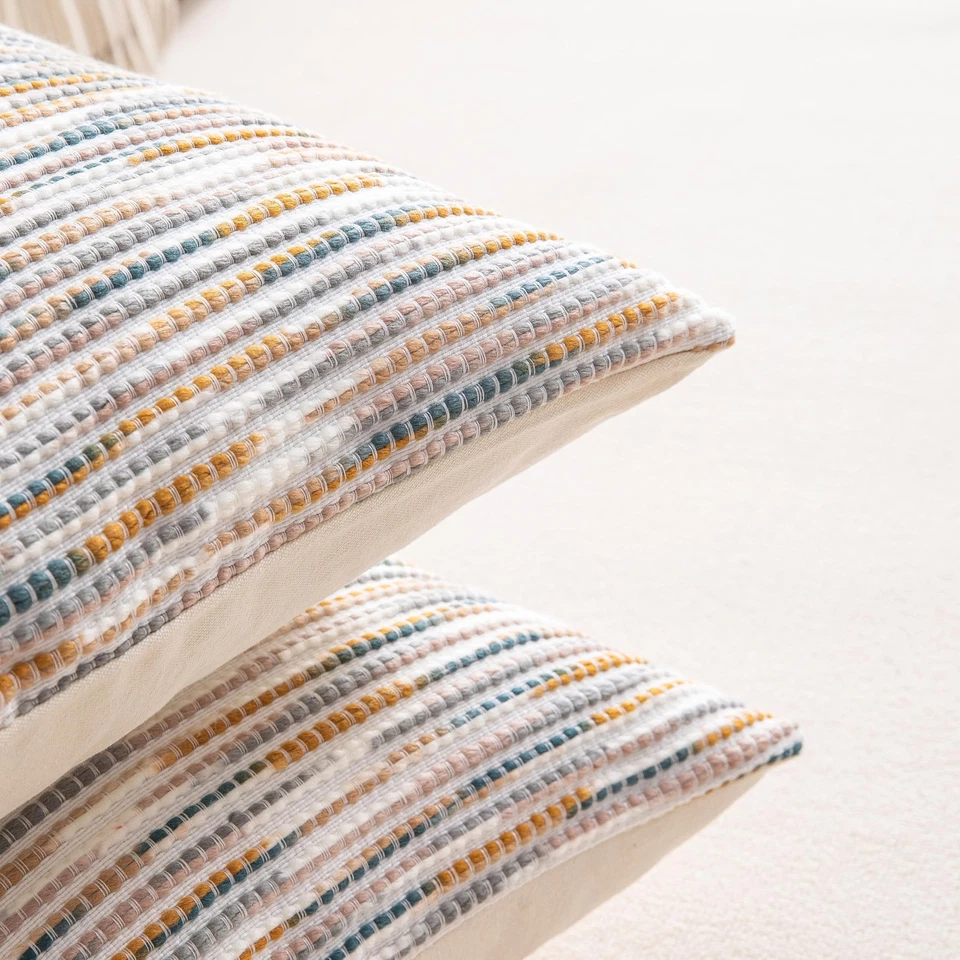 Fundas de almohada decorativas de cuerpo lumbar largo boho paquete de 1 amarillo de 14x36 pulgadas... Foto 4 de 4