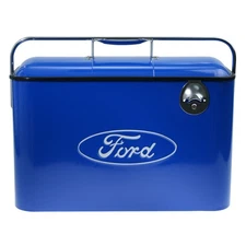 Cooler Metal Ford Blue/White Vintage