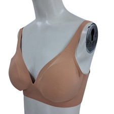 Evelyn Bobbi The Starlette Plunge Wireless Beige Bra Size S Removable Padding
