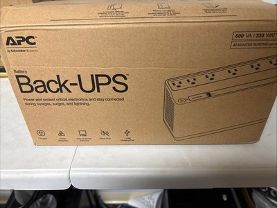 APC Back-UPS 600VA 7 Outlet Battery Backup and Surge Protector Power Black