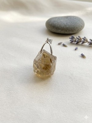 Real Smoky Quartz Crystal Pendant / Charm (Silver Tone) for Necklace Or Jewelry