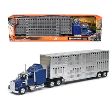 New Ray Kenworth W900 Blue Livestock Trailer 1/43