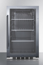 Summit Shallow Depth Indoor/Outdoor Beverage Cooler, Glass Door, SPR488BOSH34CSS