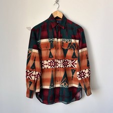 Vintage Ralph Lauren Aztec Flannel Shirt Men  s M Sportsman Country 1992 Western