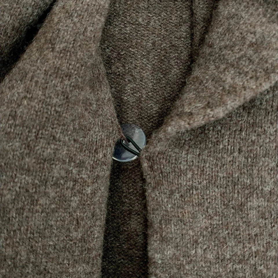 Adrienne Vittadini Cárdigan Suéter Mujer S Marrón Lana Yak Chal Cuello Bolsillo Foto 4 de 4