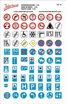 Décalcomanies Signalisation Routière 03 FR - Échelle 1/43 - Dimensions 120x80 Mm - Interdecal - Neuf