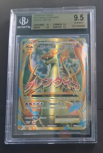 M Charizard EX 101/108 Full Art XY Evolutions BGS 9.5 Subgrades 10 And 9.5's!
