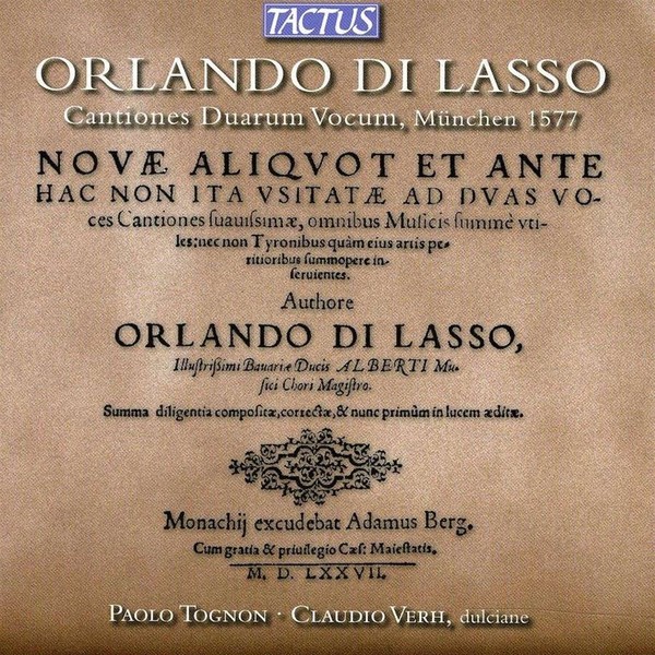 Audio Cd - Orlando Di Lasso - Cantiones Duarum Vocum - Tactus -D- Neu-image