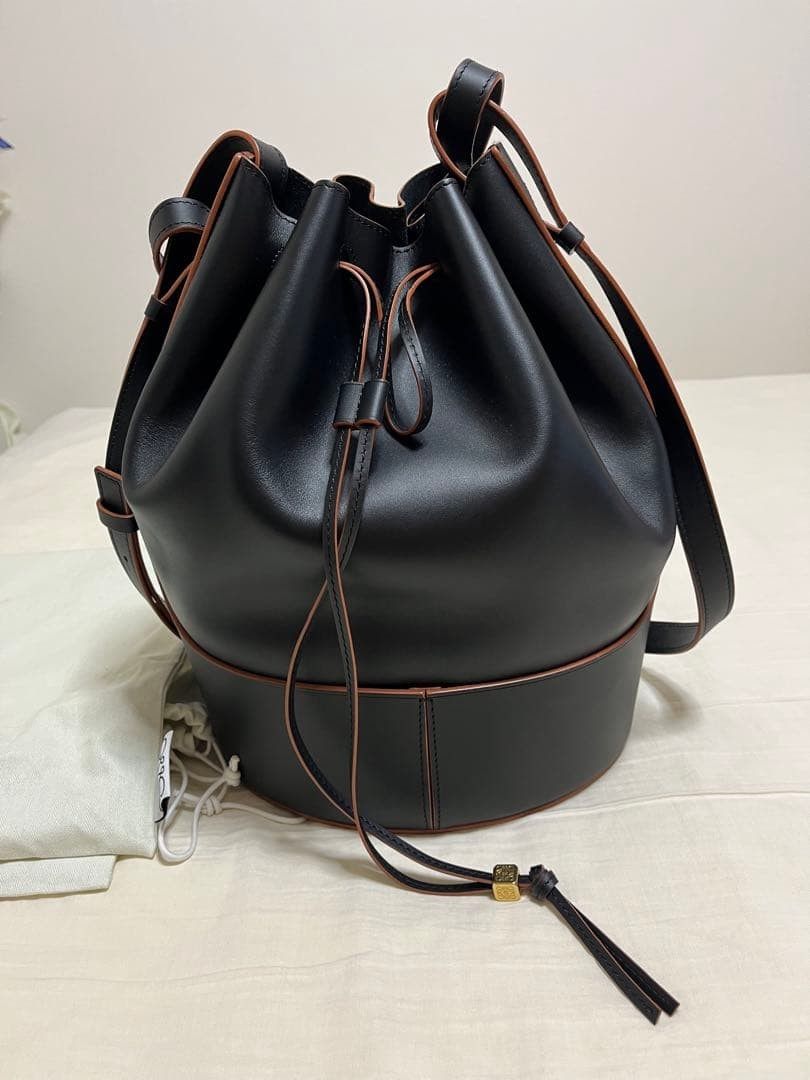 Loewe Balloon Bag, Black Leather, Anagram