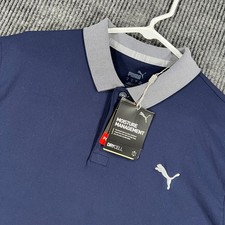 PUMA Polo Shirt Mens Medium Short Sleeve Golf Casual Comfort Performance New