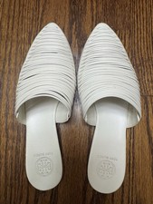 Tory Burch Sienna Flat Slide Mestico Mule White Size 6