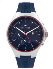 Tommy Hilfiger Justin 1792057 Multifunction Dial Blue Silicone Strap Men  s Watch