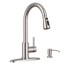 Kitchen Faucet with Soap Dispenser and Pull Down Sprayer, RV Single Handle Cl...