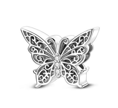 .925 Sterling Silber Schmetterling Charm.