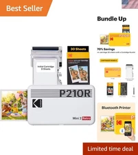 Lightweight Dye Sublimation Photo Printer with App Control - 38 Sheets Included