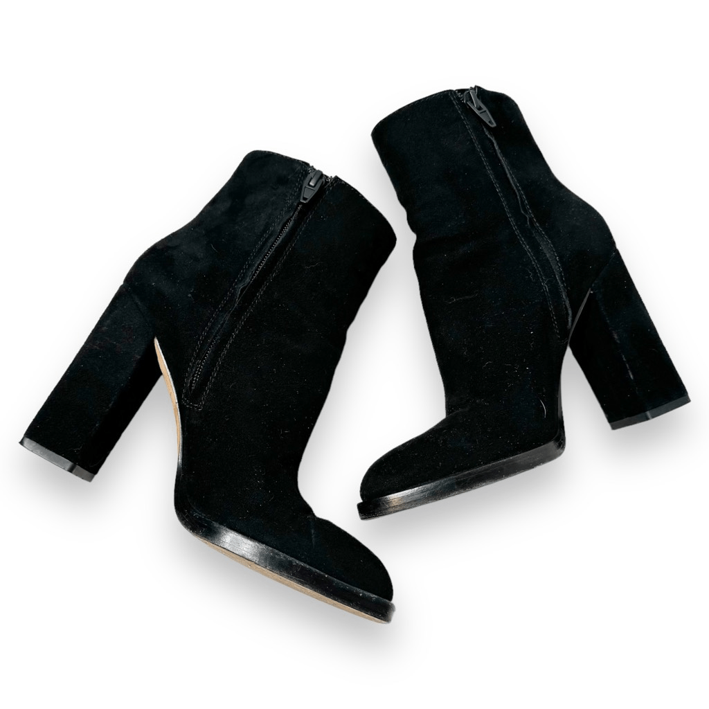 Alexander Wang Hana Black Suede Block Heel Ankle Boot Women's Size