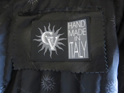 VINTAGE, GV HAND MADE IN ITALY BLACK, BELTED, FAUX LEATHER JACKET - WOMEN MEDIUM - Picture 11 of 12