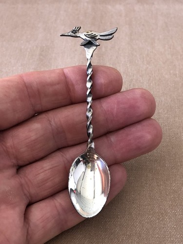 Vintage Bell Trading Post Hand Stamped Roadrunner Sterling Silver 925 Spoon - Picture 7 of 9