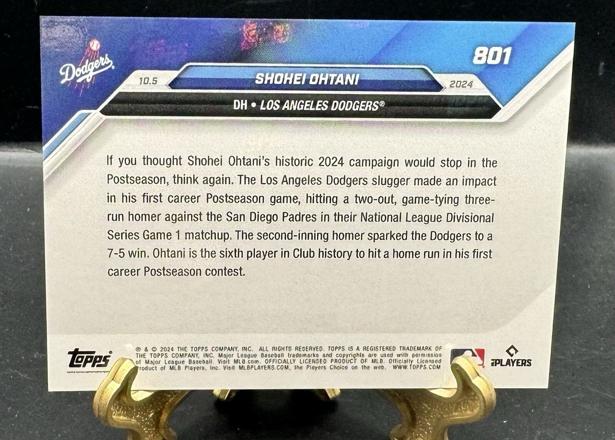 2024 Topps Now MLB NLDS 1st Career Postseason HR #801 Shohei