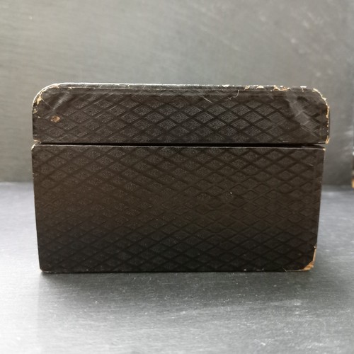 Vintage Small Jewellery Box Lockable with Key 15cm x 9.8cm Black - Picture 4 of 11