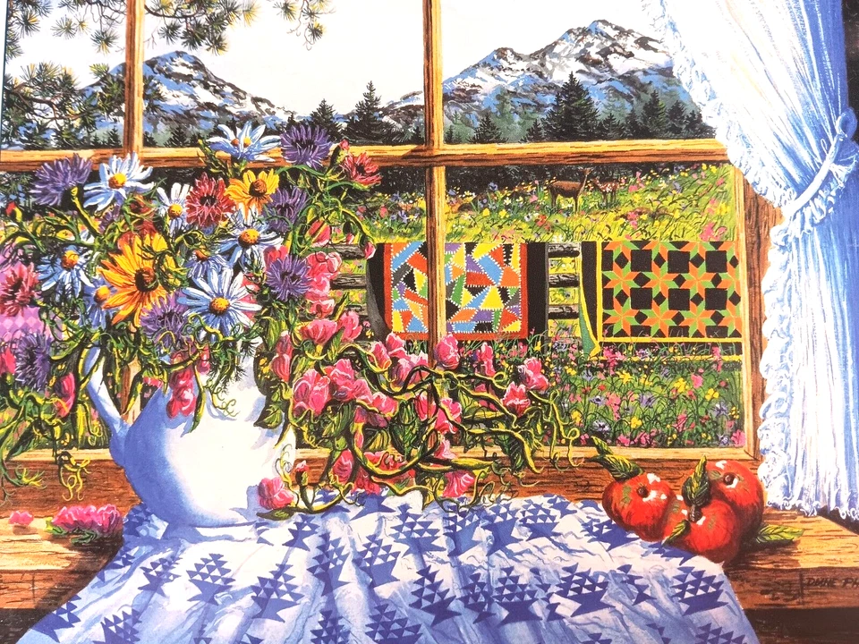 Log Cabin Quilts 1000 Piece Jigsaw Puzzle The Puzzle Collection by RoseArt - Image 3 of 4