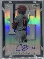2021 LEAF PERFECT GAME METAL BLACK REFRACTOR CARSTEN SABATHIA AUTO 11/15