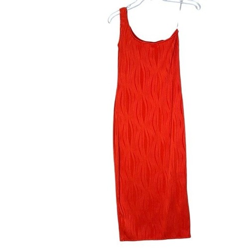 Derek Heart Gown One Shoulder Sleek Bodycon Maxi Dress Wavy Geometric Medium - Picture 3 of 15
