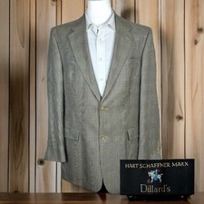 Hart Schaffner Marx Sport Coat Mens 42L Beige Plaid