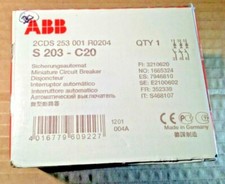 ABB S203-C20 Miniature Circuit Breaker 20A