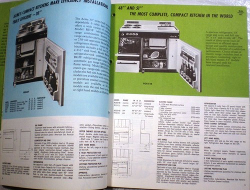 Vtg ACME Catalog RETRO 1970 Compact Efficiency Complete Kitchen Design - Picture 2 of 5