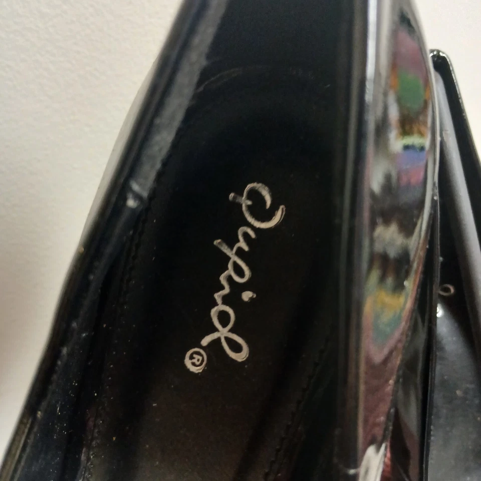 Zapatos de salón QUPID Zebra charol negro plataforma Stilleto punta abierta talla 8 Foto 4 de 4