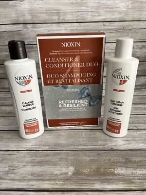 Nioxin System 4 Cleanser Shampoo & Scalp Therapy Conditioner 10.1oz Each Set NEW