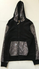 R-sole Men's Graphic Polyurethane Snake Skin Black Hood Sweater