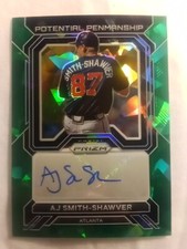 2023 Panini Prizm Potential Penmanship Autograph AJ Smith Shawver Green Ice Auto