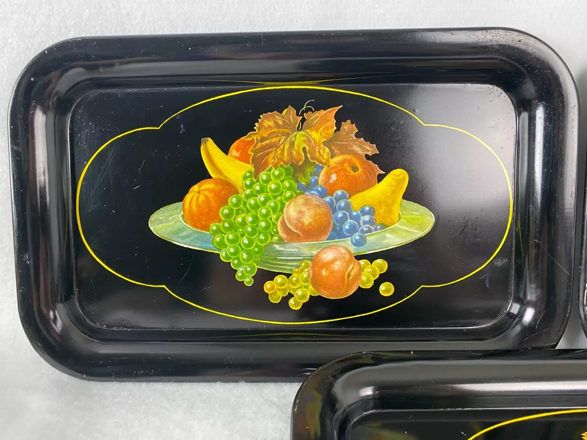 Black metal tv on sale trays
